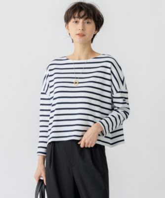 集英社HAPPY PLUS STORE23区 S（ニジュウサンク エス）/【洗える】Armor-lux スムース クロップド  ボーダー カットソー