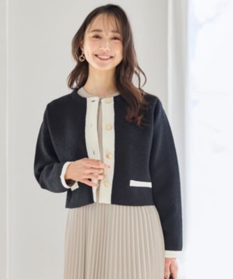 新品 anySiS カーディガン ANY SIS(エニィスィス)のバイカラーラメニット カーディガン通販
