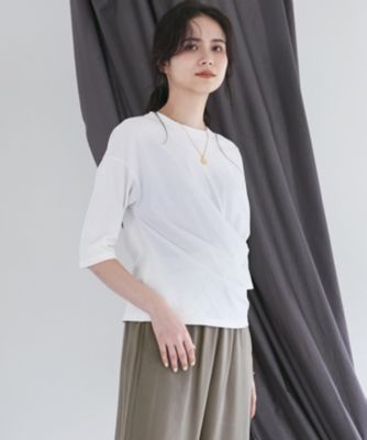 集英社HAPPY PLUS STORE23区 S（ニジュウサンク エス）/【SLOW/一部店舗限定】MVSコットン カシュクール 5分丈 Tシャツ