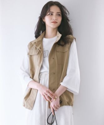 集英社HAPPY PLUS STORE23区 S（ニジュウサンク エス）/【SLOW/一部店舗限定】MVSコットン フレア袖 ロゴTシャツ