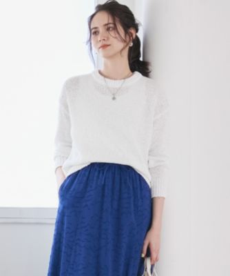 集英社HAPPY PLUS STORE23区 L（ニジュウサンク エル）/【SLOW/一部店舗限定】リボンヤーン クルーネック ニット