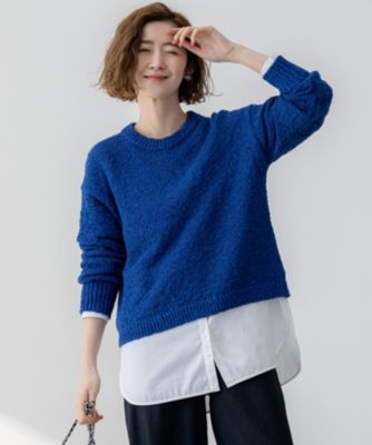 集英社HAPPY PLUS STORE23区 S（ニジュウサンク エス）/【SLOW/一部店舗限定】リボンヤーン クルーネック ニット