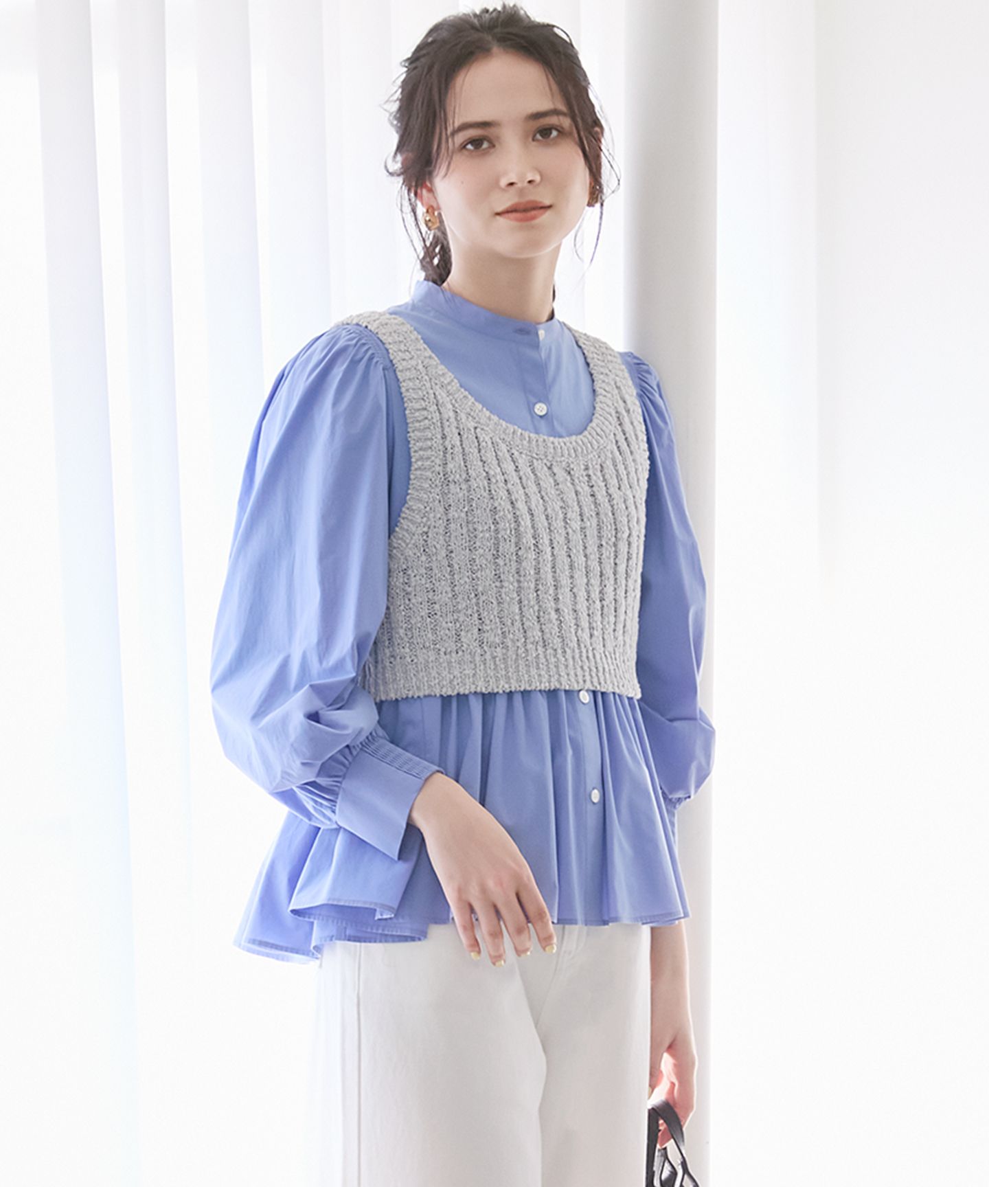 23区 S(ニジュウサンク エス)/【SLOW/一部店舗限定】リボンヤーン ニット ビスチェ