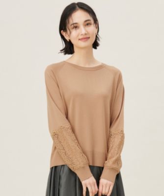 集英社HAPPY PLUS STORE自由区（ジユウク）/【洗える】レースコンビ ニット