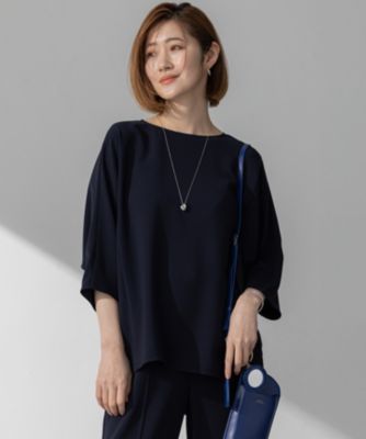 今期【UVカット接触冷感】ストレッチジョーゼットケープデザインカットソー 23区｜【吸水速乾/UVカット/接触冷感】ストレッチジョーゼット