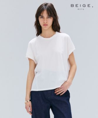 集英社HAPPY PLUS STOREBEIGE，（ベイジ）/【BEIGE、ecru/WEB限定・洗える】FINE DRY TOUCH / ねじりデザインコットンクルーネックTシャツ