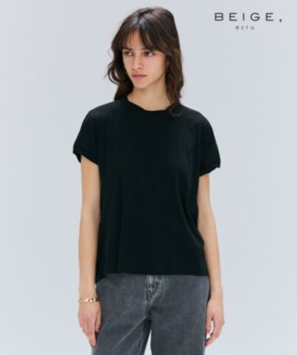 集英社HAPPY PLUS STOREBEIGE，（ベイジ）/【BEIGE、ecru/WEB限定・洗える】FINE DRY TOUCH / ねじりデザインコットンクルーネックTシャツ