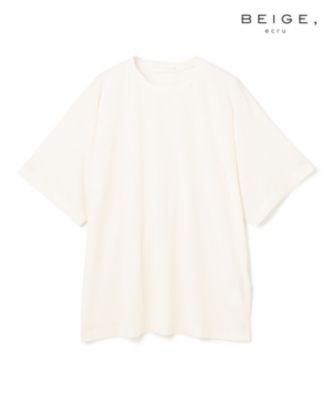 集英社HAPPY PLUS STOREBEIGE，（ベイジ）/【BEIGE、ecru/WEB限定・洗える】FINE DRY TOUCH / ねじりデザインコットンオーバーサイズTシャツ