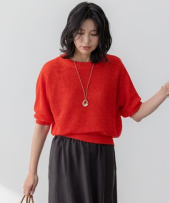 25SS／極美品 23区 ピュアリネン パフスリーブ ニット 杏さん着用 38 23区(ニジュウサンク)の【杏さん着用】ピュアリネン