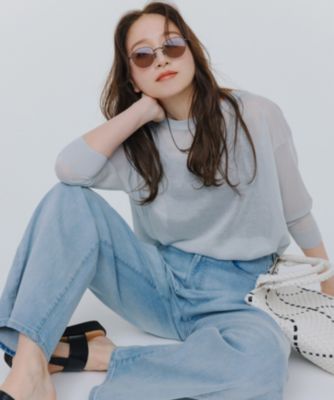集英社HAPPY PLUS STORE23区（ニジュウサンク）/【洗える】シャイニーシアー ボートネック ニット