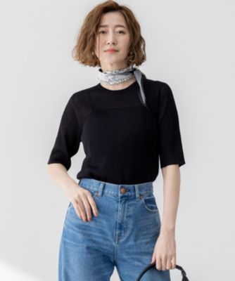 集英社HAPPY PLUS STORE23区（ニジュウサンク）/【洗える】シャイニーシアー リブ ニット