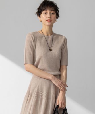 集英社HAPPY PLUS STORE23区 L（ニジュウサンク エル）/【洗える】シャイニーシアー リブ ニット