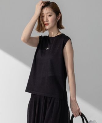 集英社HAPPY PLUS STORE23区 L（ニジュウサンク エル）/【新色追加/洗える】シャイニーシアー ノースリーブ ニット