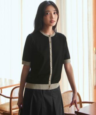 集英社HAPPY PLUS STORE23区 L（ニジュウサンク エル）/【WEB&一部店舗限定/洗える】レーヨンポリエステルストレッチ 半袖 カーディガン