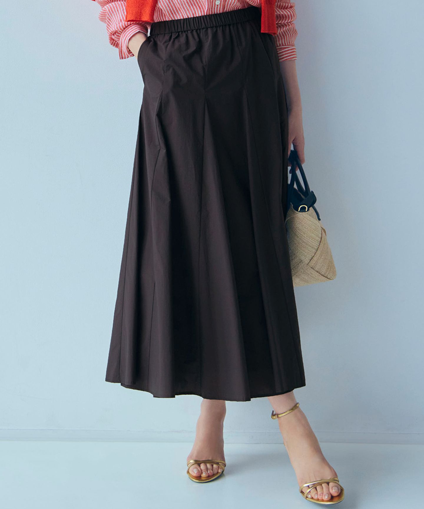 23区 S(ニジュウサンク エス)/【撥水加工/洗える】ナイロンコットンタフタ フレア スカート