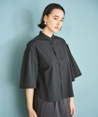 集英社HAPPY PLUS STORE#Newans（ハッシュニュアンス）/【洗濯機可能/シワになりにくい】〈お尻・太ももをカバー〉フレアスリーブイタリアンカラーシャツ