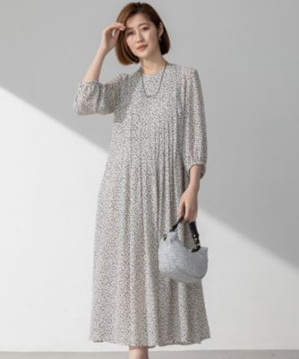 集英社HAPPY PLUS STORE23区 L（ニジュウサンク エル）/【接触冷感/吸水速乾/洗える】ペインティングプリント ワンピース