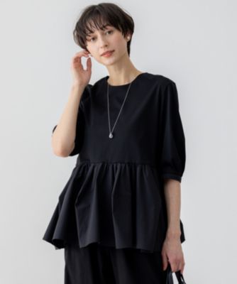 集英社HAPPY PLUS STORE23区 L（ニジュウサンク エル）/【GLOW8月号掲載/洗える】ランダムフリルジャージー ペプラム カットソー