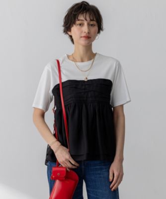 23区♡未使用に近い　杏さん着用　オーガンジービスチェコンビ カットソー 38 23区(ニジュウサンク)の【杏さん着用/WEB&一部店舗限定カラー