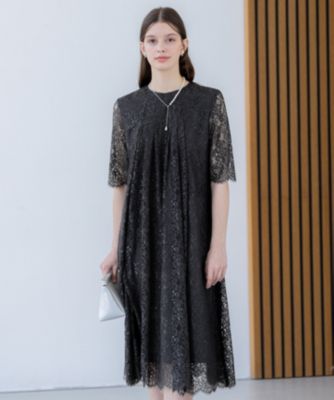 【新品】23区♡Applaudir上質異素材レースゲストドレス ワンピース38 APPLAUDIR】レースコンビ ドレス （ドレス）｜23区 / ニジュウ