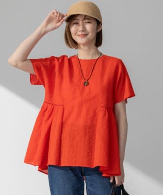 集英社HAPPY PLUS STORE23区 S（ニジュウサンク エス）/【洗える】カラミ ストライプ ペプラム ブラウス