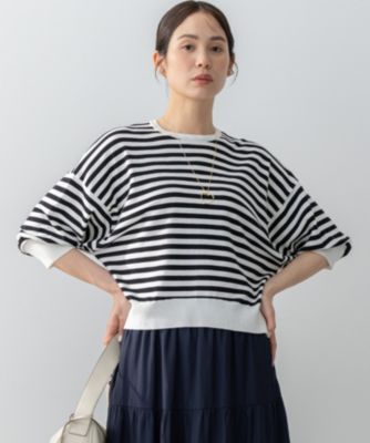 集英社HAPPY PLUS STORE組曲 L（クミキョク　エル）/【接触冷感・UVケア・抗菌防臭】ドルマンスリーブ7分袖 ニットＴ