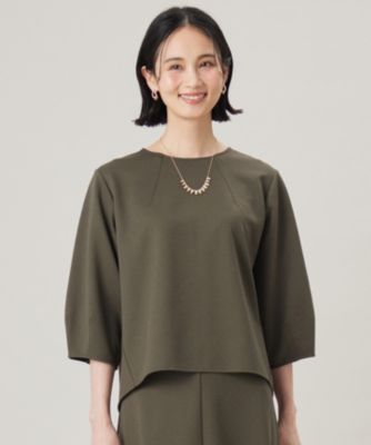 自由区 ブークレダンボール カットソー 自由区(ジユウク)の【セットアップ対応・洗える】ブークレ