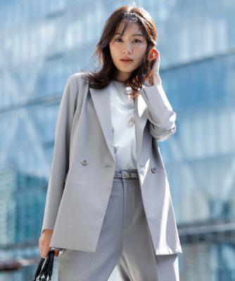 anysis スマートビューティーストレッチ　ダブルブレストジャケット any SiS｜【UVカット・接触冷感・吸水速乾】スマートビューティ