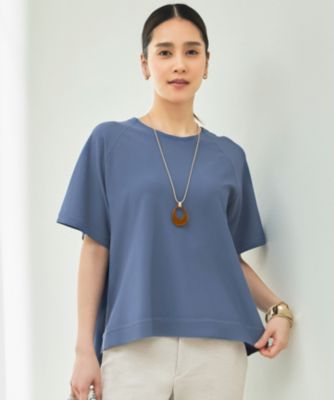 集英社HAPPY PLUS STORE自由区 L（ジユウク　エル）/【SHIHOさん着用・接触冷感・UVカット・洗える】クレープストレッチAライン ニット