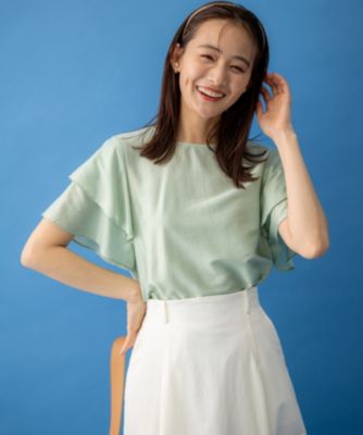 集英社HAPPY PLUS STORE組曲（クミキョク）/【接触冷感】カールマイヤーフリル ブラウス