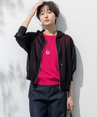 集英社HAPPY PLUS STORE23区（ニジュウサンク）/【洗える】シャイニーシアー ニット パーカー