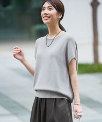 未使用コットンアセテートプルオーバーニット 23区32 洗える】コットンアセテート オーバーサイズ ニット / 23区 L
