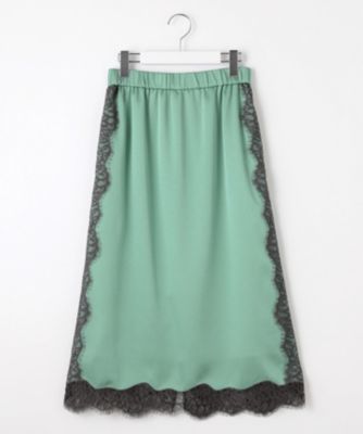 集英社HAPPY PLUS STORE自由区（ジユウク）/【洗える】サテンレース スカート