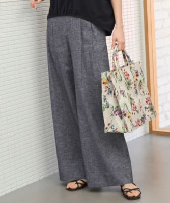 自由区(ジユウク)の【洗える】コットンリネンシャンブレーワイド