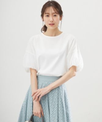 集英社HAPPY PLUS STORE組曲 L（クミキョク　エル）/【WEB限定・接触冷感】チュールポンチドッキング Tシャツ