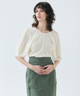 集英社HAPPY PLUS STOREBEIGE，（ベイジ）/【洗える・吸水速乾・防シワ】LIATRIS / バックリボンハーフスリーブブラウス