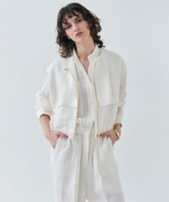集英社HAPPY PLUS STOREBEIGE，（ベイジ）/【洗える】BERNARD / リネンノーカラーラップブルゾン