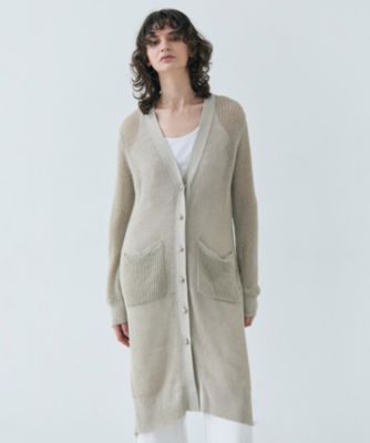 集英社HAPPY PLUS STOREBEIGE，（ベイジ）/【洗える】OPTICAL / ペーパーヤーンVネックロングカーディガン