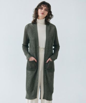 BEIGE，(ベイジ)の【洗える】OPTICAL / ペーパーヤーンVネックロング  