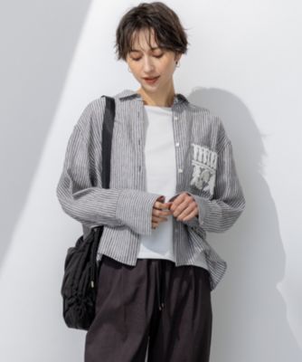 大人気新品 23区(ニジュウサンク)の【洗える】LIBECO クロップド シャツ通販 トップス
