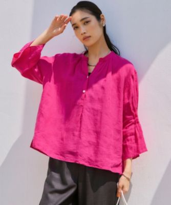 23区洗える】LIBECO タックスリーブ シャツ 23区(ニジュウサンク)の【洗える】LIBECO タックスリーブ シャツ