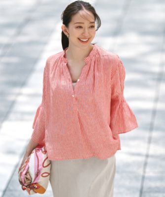 23区(ニジュウサンク)の【洗える】LIBECO タックスリーブ シャツ通販