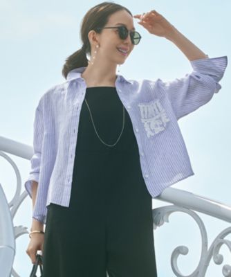 【今期】23区 LIBECO クロップド シャツ 38 極美品 23区｜【洗える】LIBECO クロップド シャツ | Rakuten Fashion