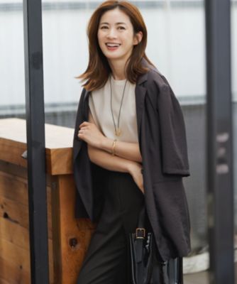 Oggi6月号掲載　23区　シアータンブラー ハーフスリーブ ジャケット Oggi6月号掲載/杏さん着用/速乾性/接触冷感】シアータンブラー