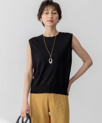 集英社HAPPY PLUS STORE23区（ニジュウサンク）/【洗える】ピュアリネンハイゲージ ノースリーブ ニット