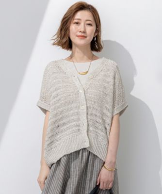 集英社HAPPY PLUS STORE23区（ニジュウサンク）/【洗える】テープミックススカシ ドルマン ニットベスト