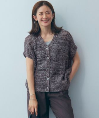 集英社HAPPY PLUS STORE23区 S（ニジュウサンク エス）/【洗える】テープミックススカシ ドルマン ニットベスト