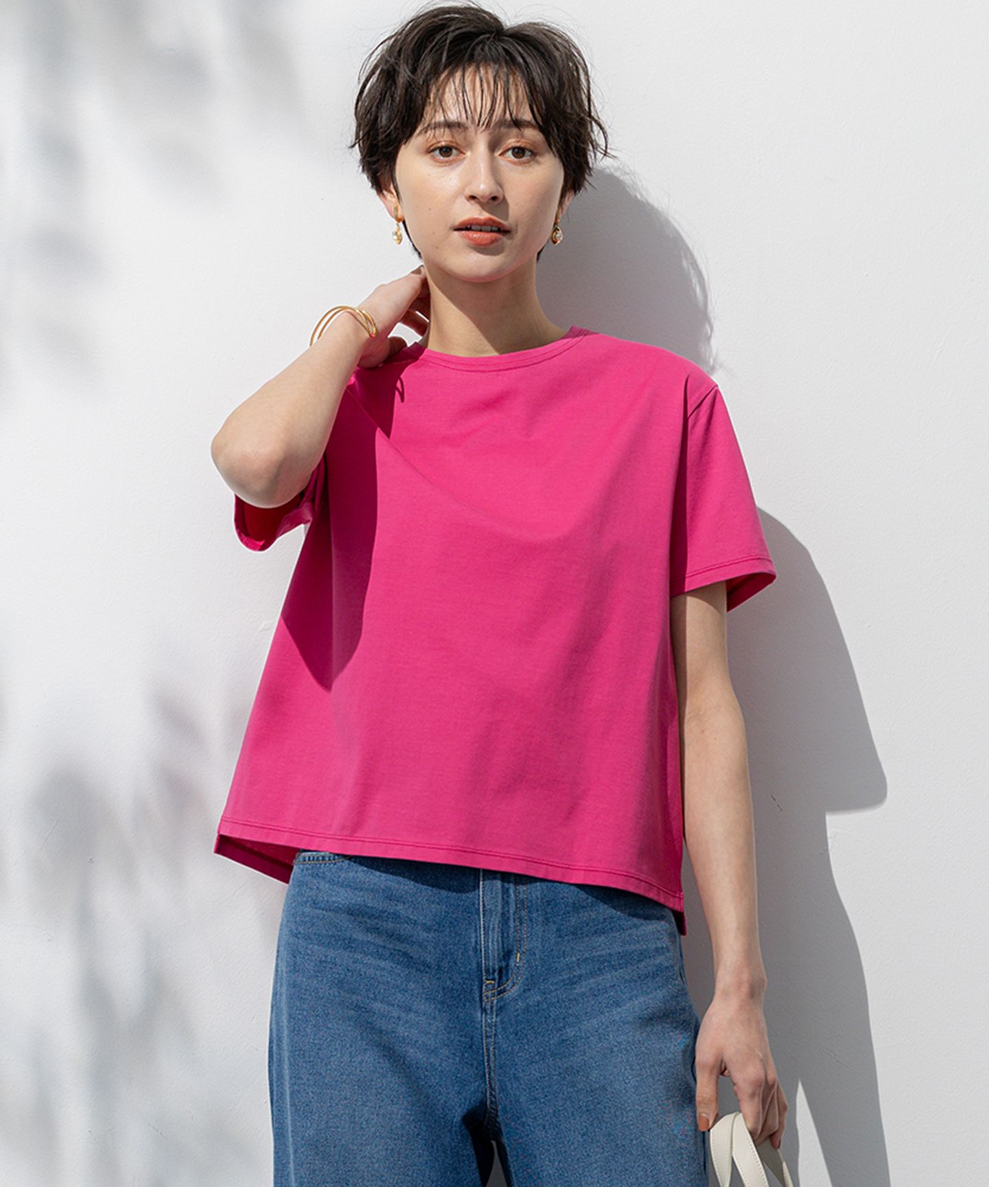 23区(ニジュウサンク)/【洗える】ハイエンド クルーネック Tシャツ