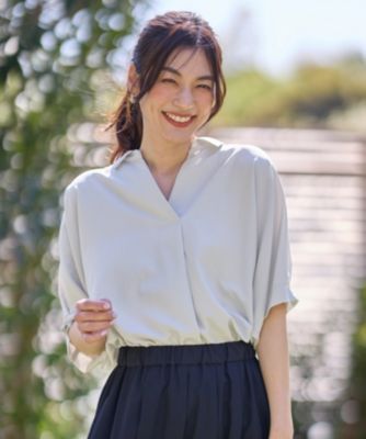 ANY(エニィ)の【新色追加】スキッパーネック袖タックブラウス通販