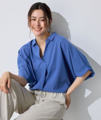 ANY(エニィ)の【新色追加】スキッパーネック袖タックブラウス通販